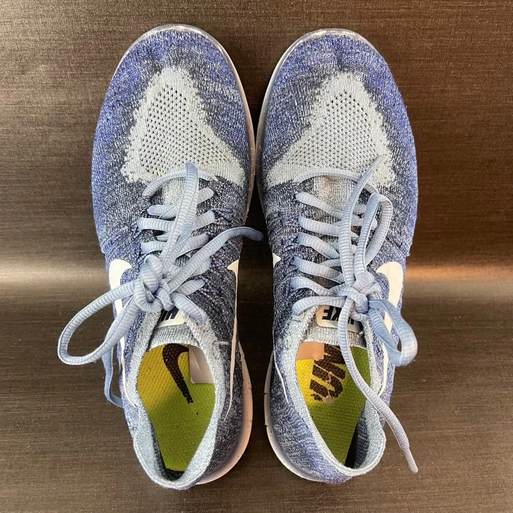 Nike Free RN Flyknit 2017 Womens size 7 Blue‎ Running Athletic Shoes 880844